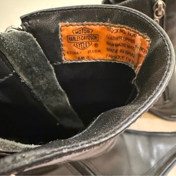 HARLEY-DAVIDSON Women's Leather NATALYA Biker Black Boots POINTED TOE Sz 6.5 - Picture 8 of 10